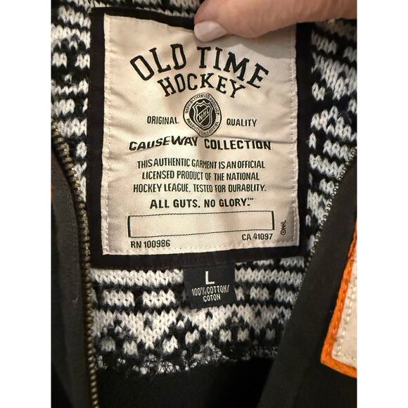 VTG NHL Philadelphia Flyers Old Time Hockey Full Zip Hoodie Sweatshirt Black L - Picture 10 of 14